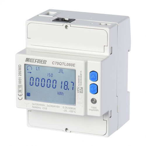 Compteur d'énergie électrique triphasé - C70QTL080E4CAD - FRER - sur rail DIN / certifié MID / multi-tarif