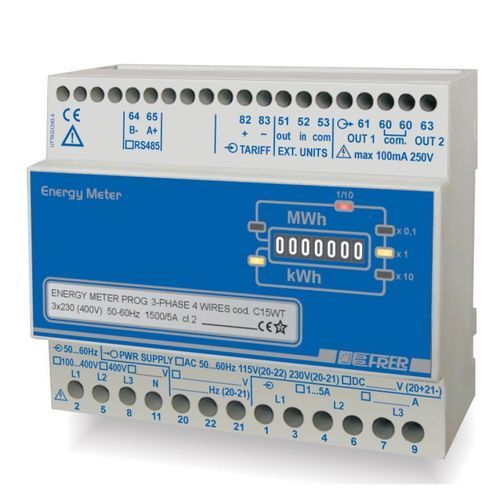 Compteur d'énergie électrique triphasé - C15WPM - FRER - programmable