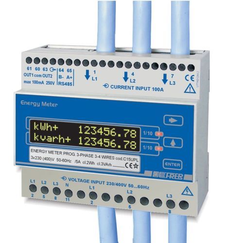 Compteur d'énergie électrique triphasé - C15UPL100 - FRER - sur rail DIN / Modbus RTU / avec afficheur LCD