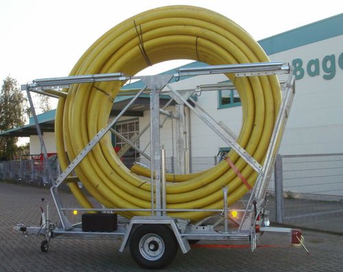 Remorque porte tourets - BRVT series - Bagela Baumaschinen GmbH & Co. KG - pour transport et pose de tuyaux / à 1 essieu / tractée