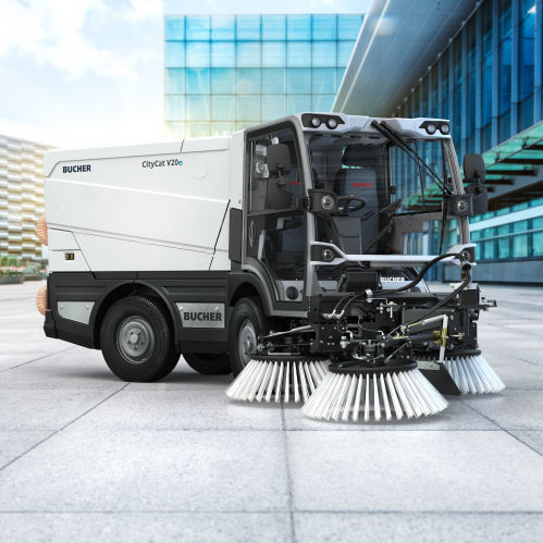 Balayeuse pour véhicule porteur - CityCat V20e - Bucher Municipal AG - électrique / d'extérieur / de poussières