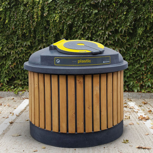 Conteneur à déchets en polyéthylène - SemiQ Series - ELKOPLAST CZ - pour déchets urbains / pour papier / avec couvercle rond