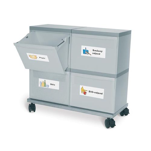 Poubelle en plastique - ELKOPLAST CZ - de tri sélectif / à 4 roues