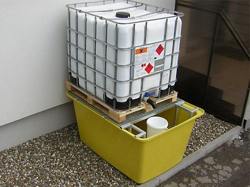 Palette de rétention pour conteneur IBC - WFD 11001 - ELKOPLAST CZ - avec grille galvanisée