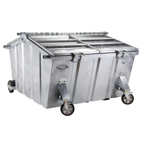 Conteneur à déchets en acier galvanisé - EUR 5.0 - ELKOPLAST CZ - pour déchets urbains / pour déchets industriels / avec couvercle