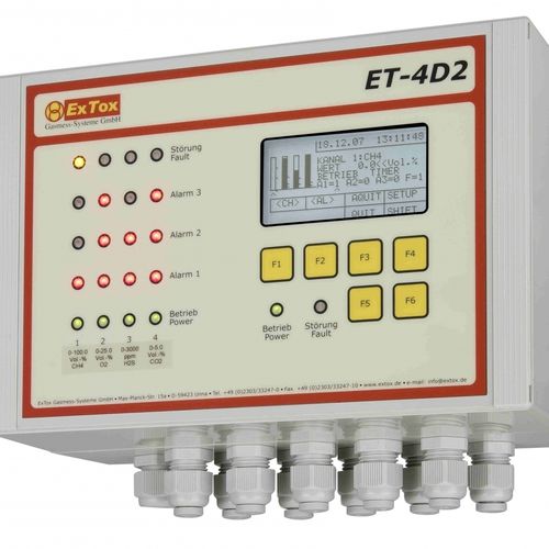 Centrale de détection de gaz multicanaux - ET-4D2/A - ExTox Gasmess-Systeme - affichage LCD / pour fixation sur rail DIN / murale