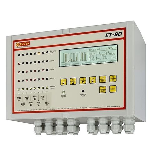 Centrale de détection de gaz multicanaux - ET-8D/A - ExTox Gasmess-Systeme - affichage LCD / pour fixation sur rail DIN / murale