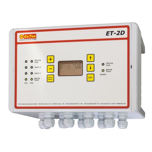 Centrale de détection de gaz affichage LCD - ET-2D series - ExTox Gasmess-Systeme - pour fixation sur rail DIN / murale / de gaz toxique