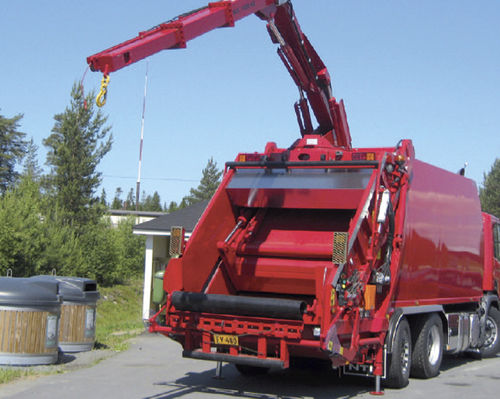 Semi-remorque porte-conteneur - Hüffermann Transportsysteme GmbH  - de déchets / à 3 essieux / automotrice