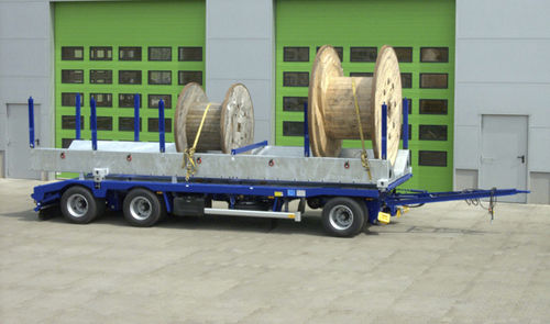 Remorque à plateau - Multi-Carrier Type 2472 - Hüffermann Transportsysteme GmbH  - pour transport et pose de câbles / à 3 essieux / tractée