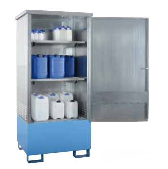 Armoire de stockage - WSP-1SKKS-D - LaCont Umwelttechnik GmbH  - au sol / simple porte / en tôle d'acier