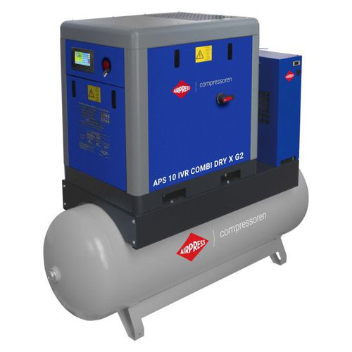Compresseur à vis - APS X 10 IVR Combi - AIRPRESS - d'air / électrique / stationnaire