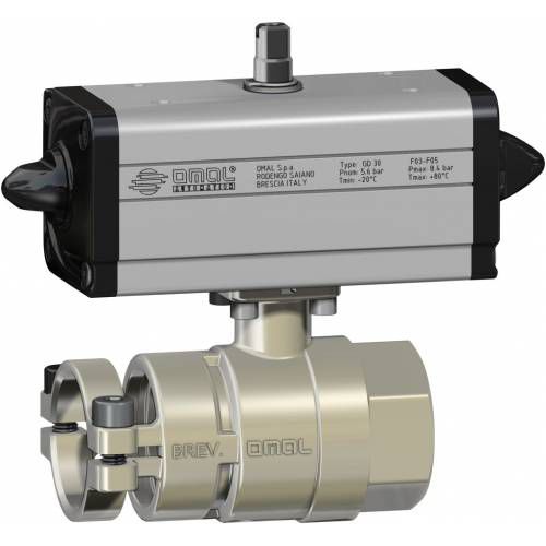 Vanne à boisseau sphérique - ITEM D122 - OMAL Spa - à commande pneumatique / pour l'eau / pour air