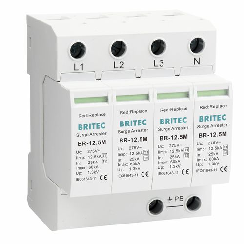 Parafoudre de type 1 - BR-12.5M 4P series - Britec Electric Co., Ltd - de type 2 / classe I / classe II