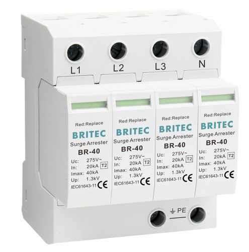 Parafoudre de type 2 - BR-40 4P series - Britec Electric Co., Ltd - classe CEI 2 / d'installation électrique / de télésignalisation