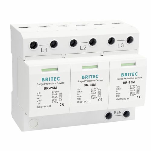 Parafoudre de type 1 - BR-25M 3P series - Britec Electric Co., Ltd - de type 2 / de type 3 / classe I