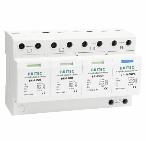 Parafoudre de type 1 - BR-25GR 3+1 series - Britec Electric Co., Ltd - classe I / d'installation électrique / pour ligne électrique