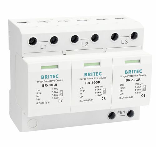 Parafoudre de type 1 - BR-50GR 3P series - Britec Electric Co., Ltd - de type 2 / classe I / classe II