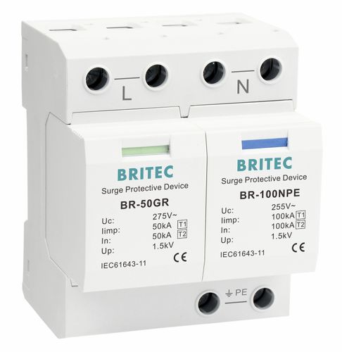 Parafoudre de type 1 - BR-50GR 1+1 series - Britec Electric Co., Ltd - de type 2 / classe I / classe II