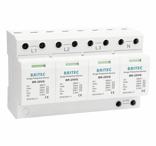 Parafoudre de type 1 - BR-25VG 4P series - Britec Electric Co., Ltd - de type 2 / de type 3 / classe I