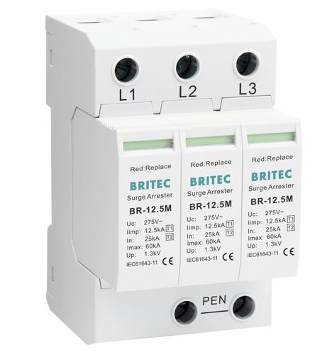 Parafoudre de type 1 - BR-12.5M 3P series - Britec Electric Co., Ltd - de type 2 / classe I / classe II
