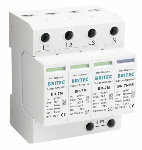 Boitier parafoudre de type 1 - BR-7M 3+1 series - Britec Electric Co., Ltd - de type 2 / classe I / classe II