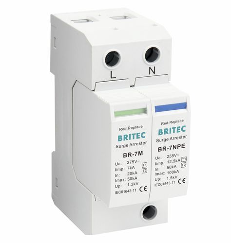 Parafoudre de type 1 - BR-7M 1+1 series - Britec Electric Co., Ltd - de type 2 / classe I / classe II
