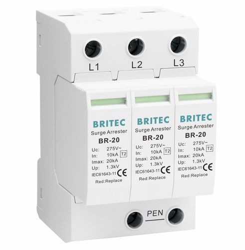 Parafoudre 3 pôles - BR-20 3P series - Britec Electric Co., Ltd - de type 2 / classe II / d'installation électrique