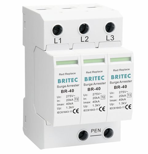 Parafoudre de type 2 - BR-40 3P series - Britec Electric Co., Ltd - classe II / d'installation électrique / de télésignalisation