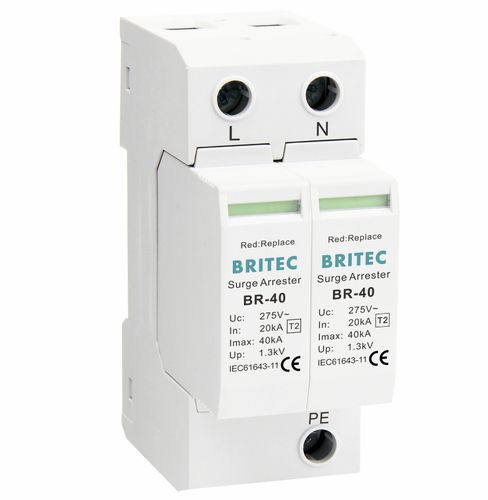 Parafoudre de type 2 - BR-40 2P series - Britec Electric Co., Ltd - classe II / d'installation électrique / de télésignalisation