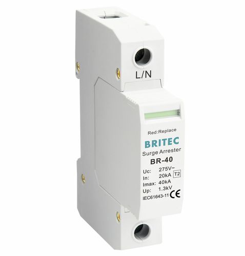 Parafoudre de type 2 - BR-40 1P series - Britec Electric Co., Ltd - classe II / d'installation électrique / de télésignalisation