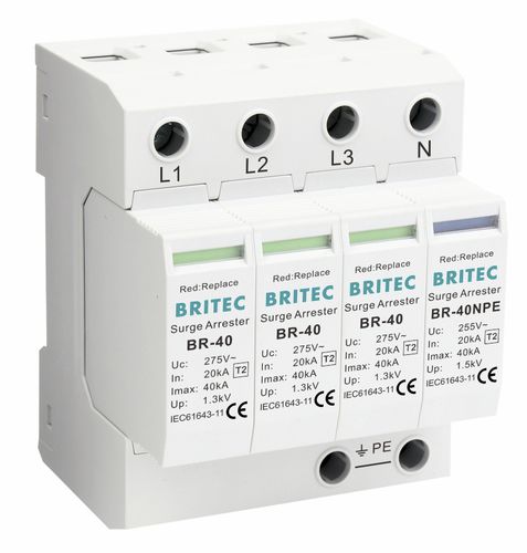Parafoudre de type 2 - BR-40 3+1 series - Britec Electric Co., Ltd - classe II / d'installation électrique / de télésignalisation