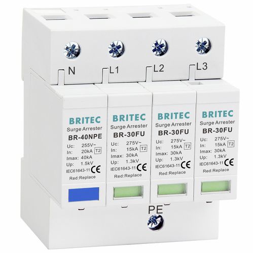 Parafoudre de type 2 - BR-30FU 3+1 series - Britec Electric Co., Ltd - classe II / d'installation électrique / à varistance