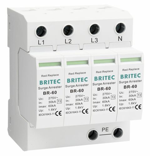 Boitier parafoudre 4 pôles - BR-60 4P series - Britec Electric Co., Ltd - de type 2 / classe II / de télésignalisation