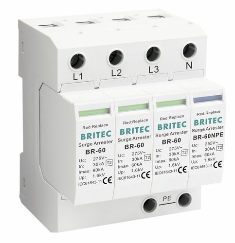 Parafoudre de type 2 - BR-60 3+1 series - Britec Electric Co., Ltd - classe II / d'installation électrique / de télésignalisation