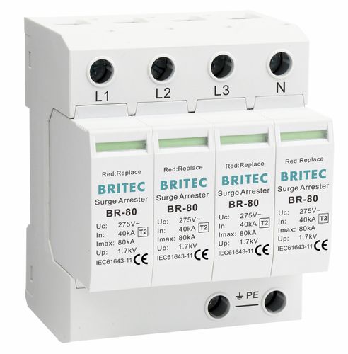 Parafoudre de type 2 - BR-80 4P series - Britec Electric Co., Ltd - classe II / d'installation électrique / de télésignalisation