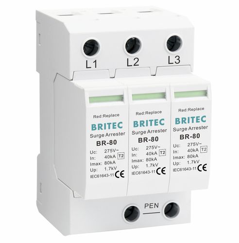 Parafoudre AC - BR-80 3P series - Britec Electric Co., Ltd - de type 2 / classe II / d'installation électrique