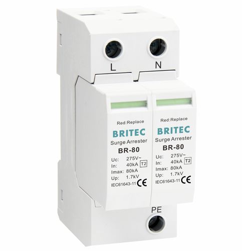 Boitier parafoudre de type 2 - BR-80 2P series - Britec Electric Co., Ltd - classe II / de télésignalisation / pour alimentation électrique
