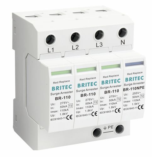Parafoudre de type 2 - BR-110 3+1 series - Britec Electric Co., Ltd - classe II / d'installation électrique / de télésignalisation