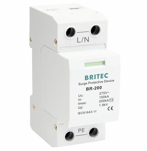 Parafoudre de type 2 - BR-200 1P series - Britec Electric Co., Ltd - classe II / d'installation électrique / de télésignalisation