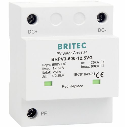 Parafoudre de type 1 - BRPV3-600-12.5VG - Britec Electric Co., Ltd - de type 2 / classe I / classe II
