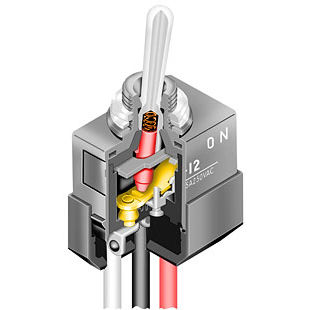 Interrupteur à bascule - WT series - NKK Switches - à levier / unipolaire / étanche