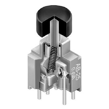 Bouton poussoir à ressort - AB series - NKK Switches - scellé / PCB / électromécanique