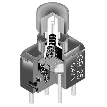 Bouton poussoir à ressort - GB series - NKK Switches - étanche / scellé / PCB