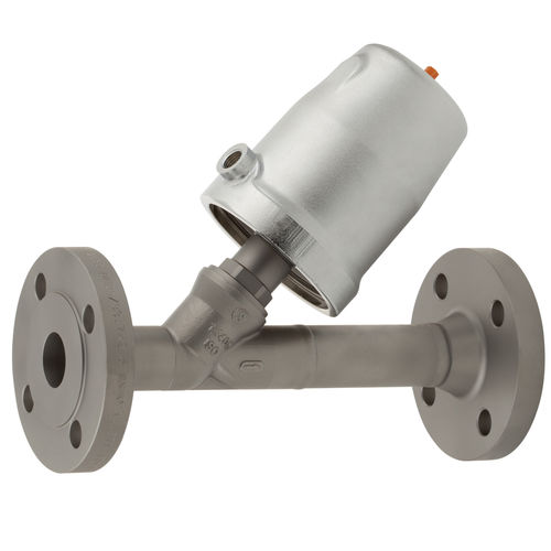 Vanne à commande pneumatique - 7031 - Schubert & Salzer Control Systems GmbH - à siège incliné / en inox / de commutation