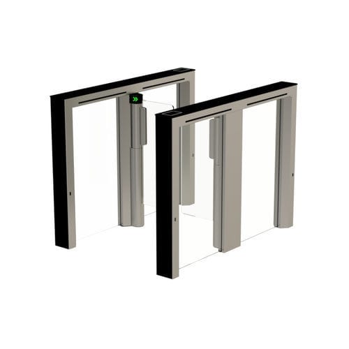 Portail coulissant - SpeedStile FLs Max - Gunnebo - à grande vitesse / en inox / en verre