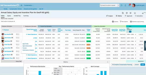 Logiciel de gestion des ressources humaines - SuccessFactors Compensation - SAP - de planification