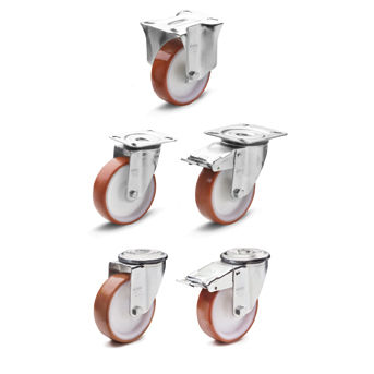 Roulette pivotante - RE.FF-N - ELESA - à platine / enduite polyuréthane / en acier