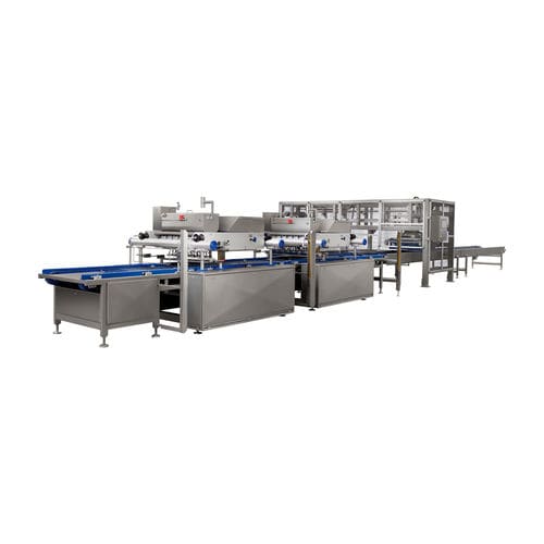 Ligne d'injection pour pâtisserie verticale - Alimec - sur plateau de cuisson