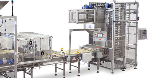 Système de chargement et déchargement crémaillère - Minipan S.r.l. Food Processing Machines - automatique